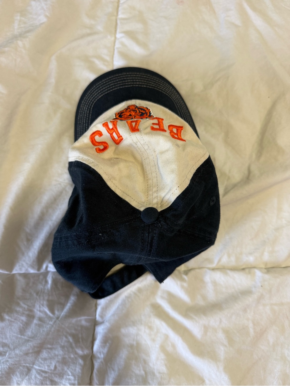 NFL Bears mens Two-Tone Cap in Black, Cream & Orange - Picture 2 of 4